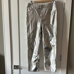 GAP Shiny Silver Cropped Jeans